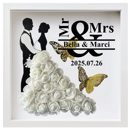 Esküvői örök rózsabox ajándékba a párnak, akár LED világítással