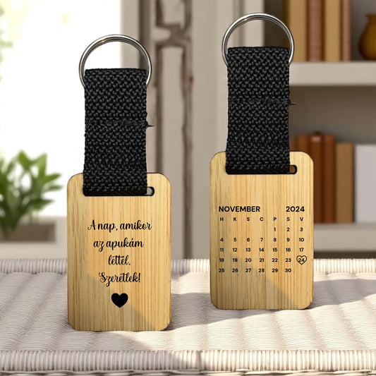 Fa kulcstartó apák napjára - 5x3 cm