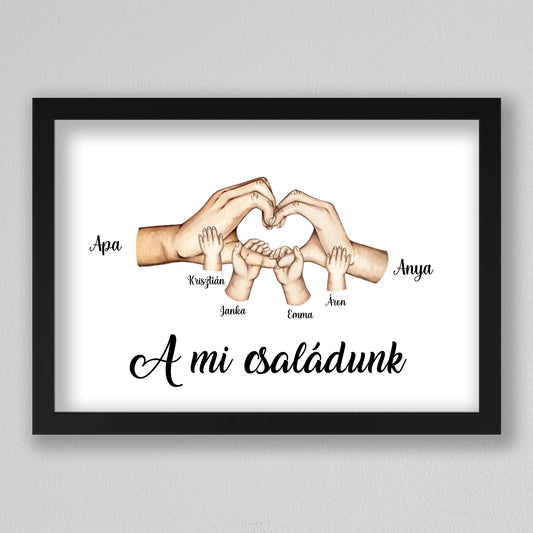 Családi kezek illusztráció