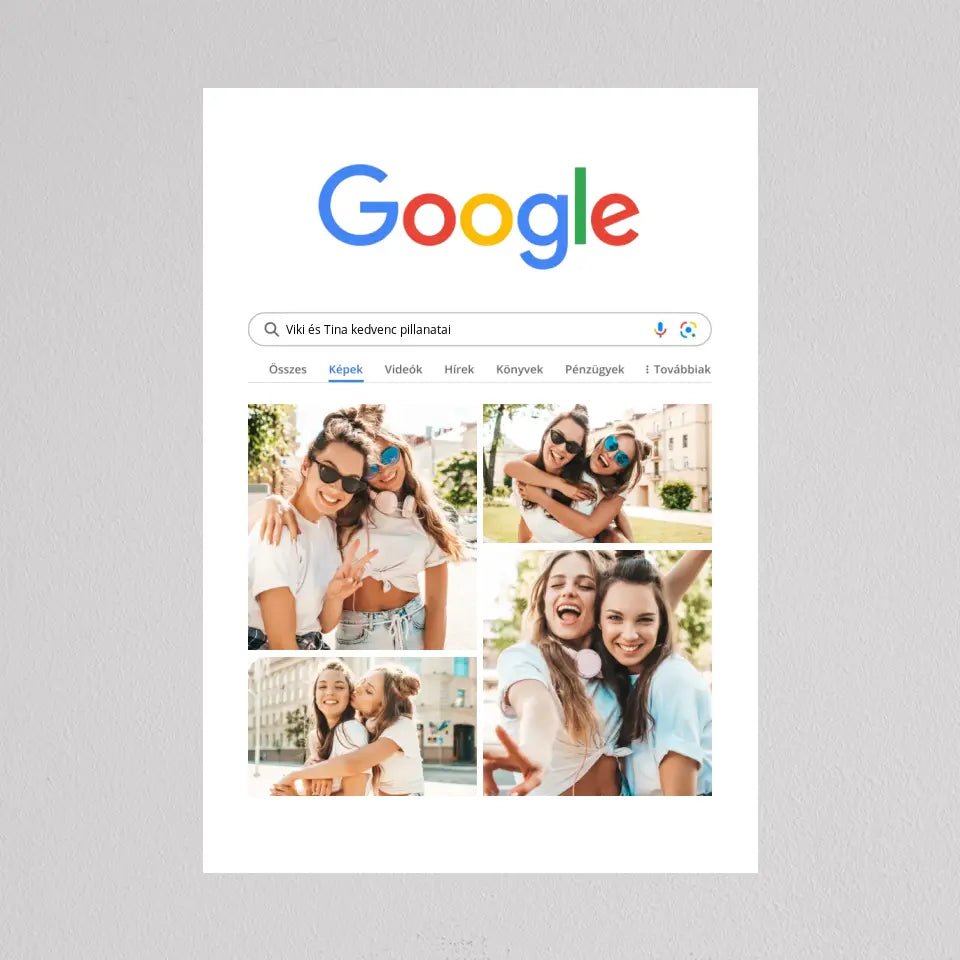 Google kereső stílusú fotó kollázs - világos