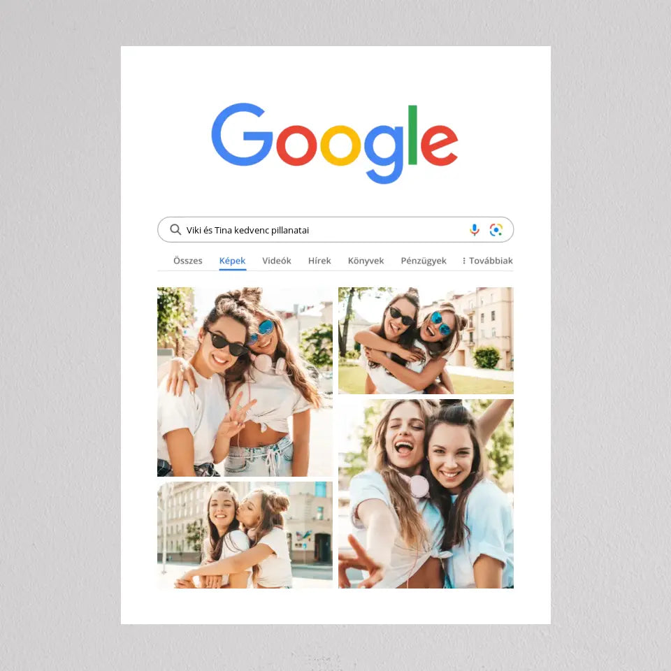 Google kereső stílusú fotó kollázs - világos