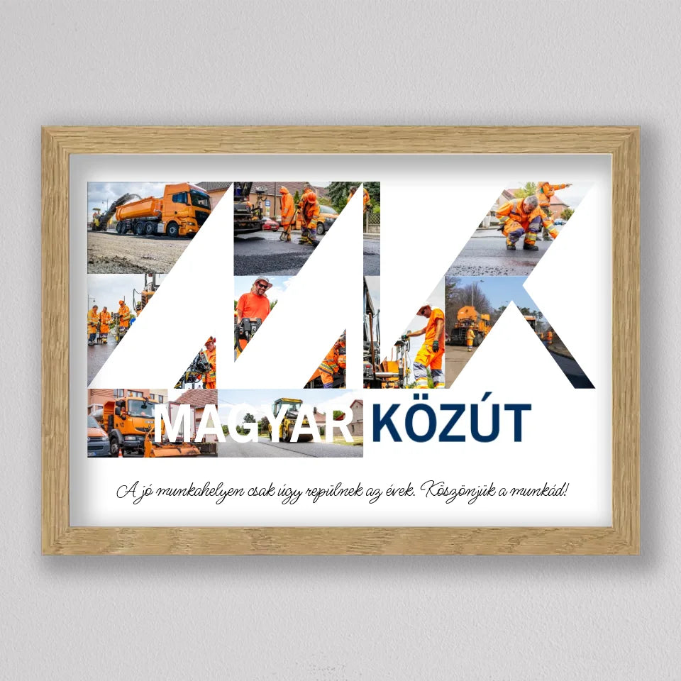 Magyar Közút "MK" logó fotó kollázs