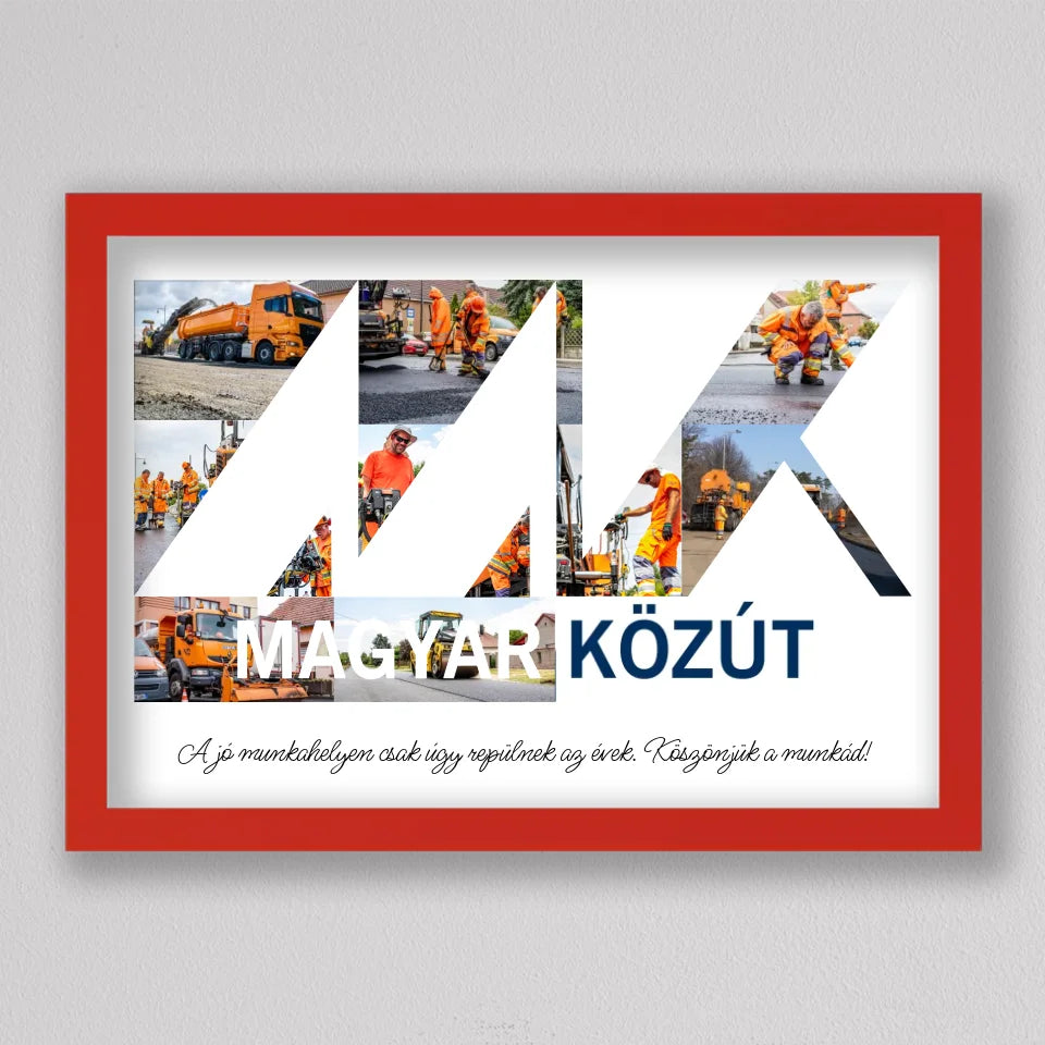 Magyar Közút "MK" logó fotó kollázs