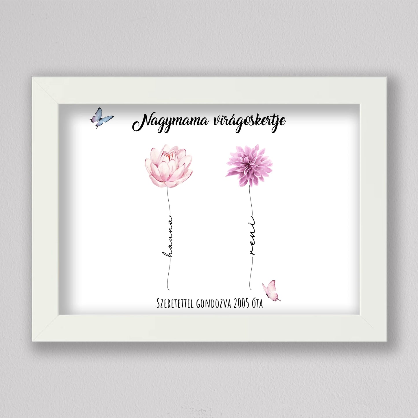 Nagymama virágoskertje emlékillusztráció