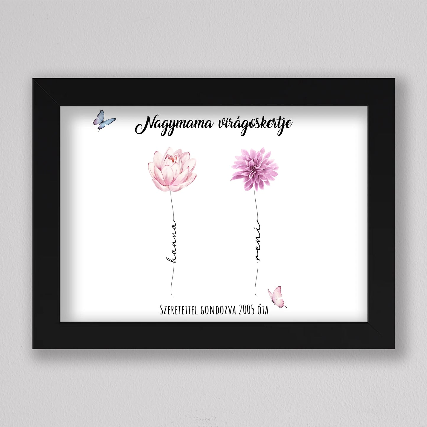 Nagymama virágoskertje emlékillusztráció