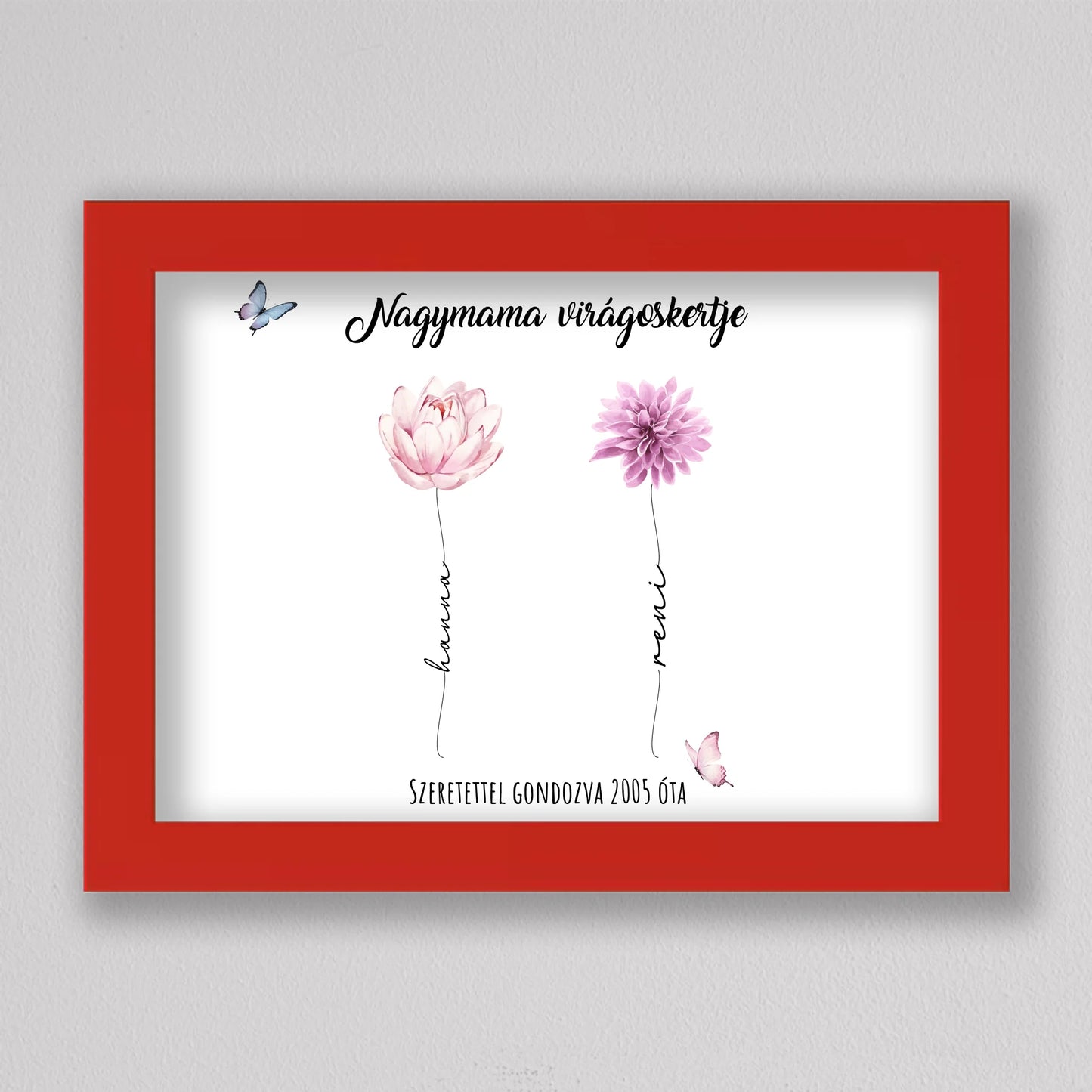 Nagymama virágoskertje emlékillusztráció