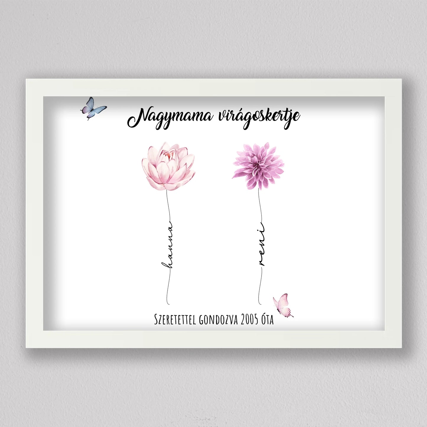 Nagymama virágoskertje emlékillusztráció