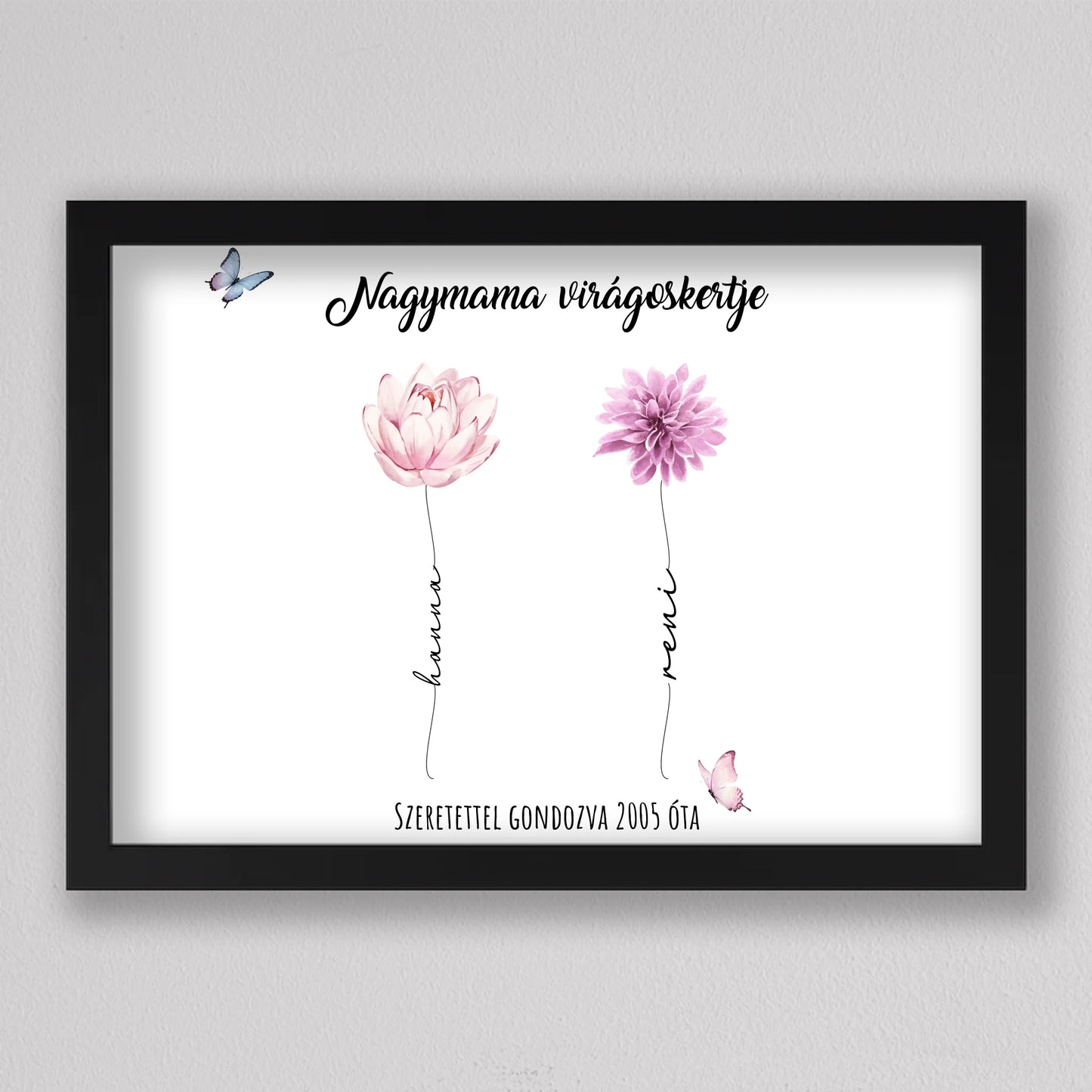 Nagymama virágoskertje emlékillusztráció