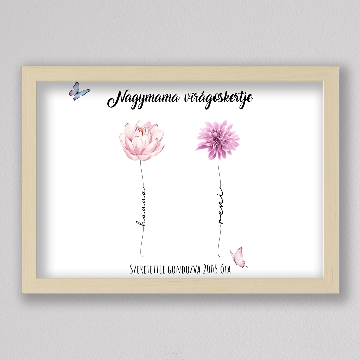 Nagymama virágoskertje emlékillusztráció