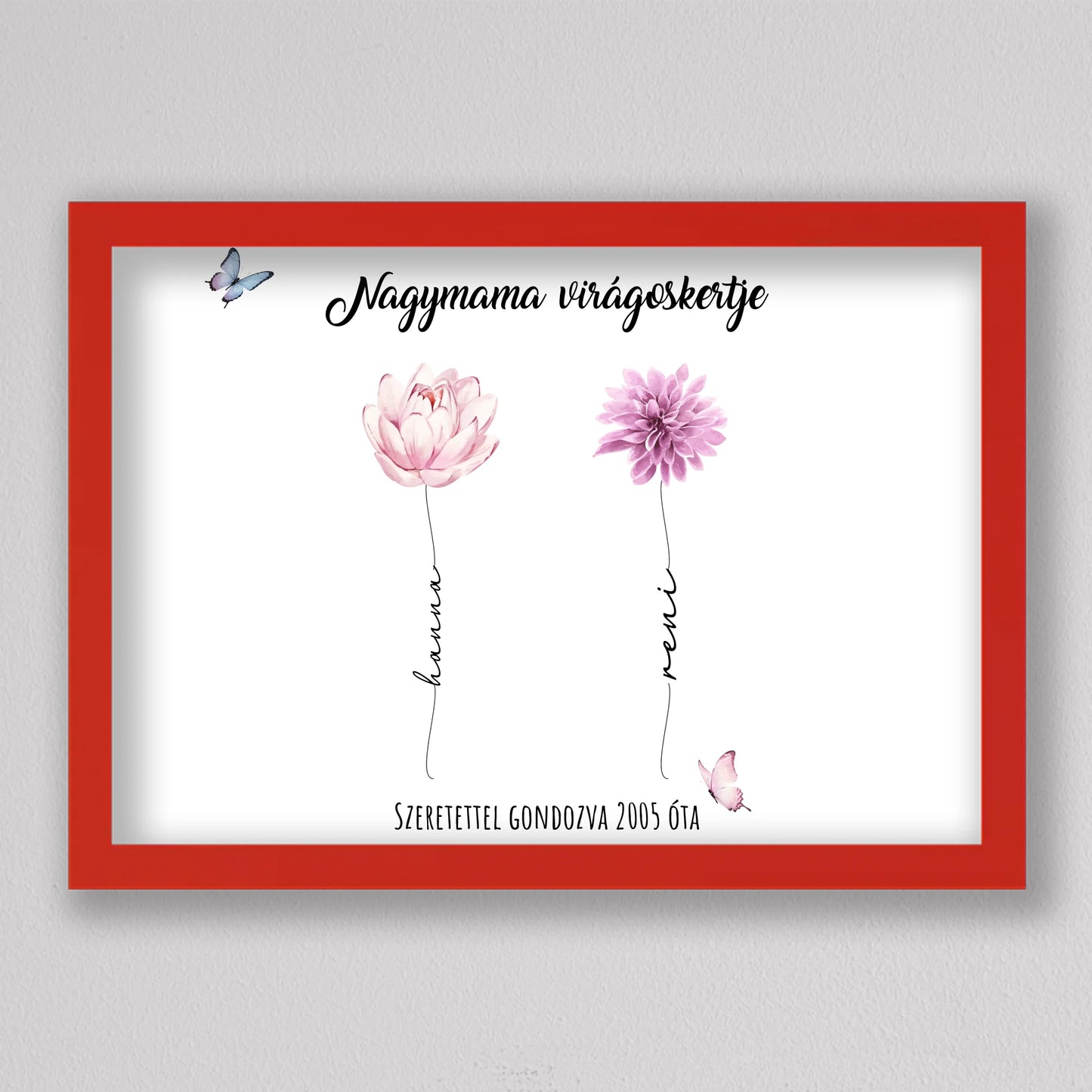 Nagymama virágoskertje emlékillusztráció