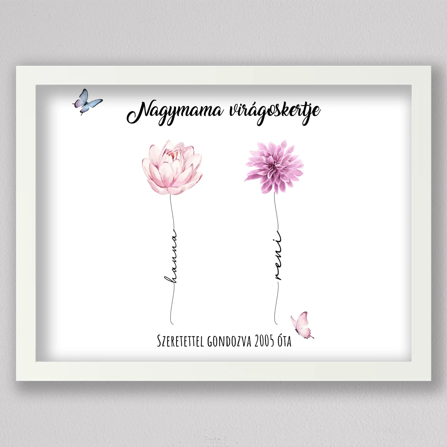 Nagymama virágoskertje emlékillusztráció