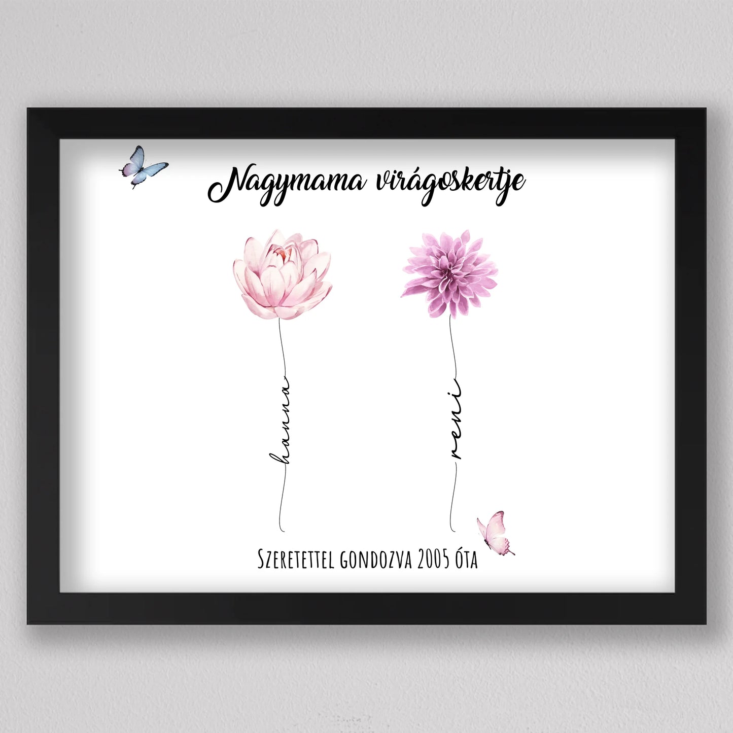 Nagymama virágoskertje emlékillusztráció