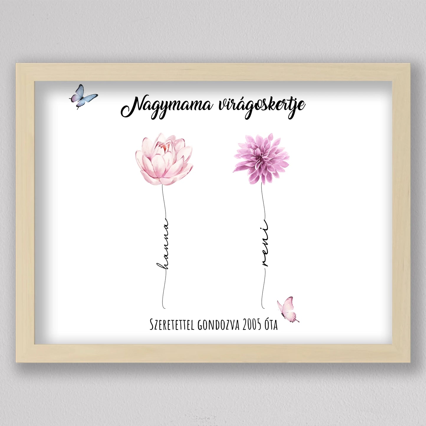 Nagymama virágoskertje emlékillusztráció