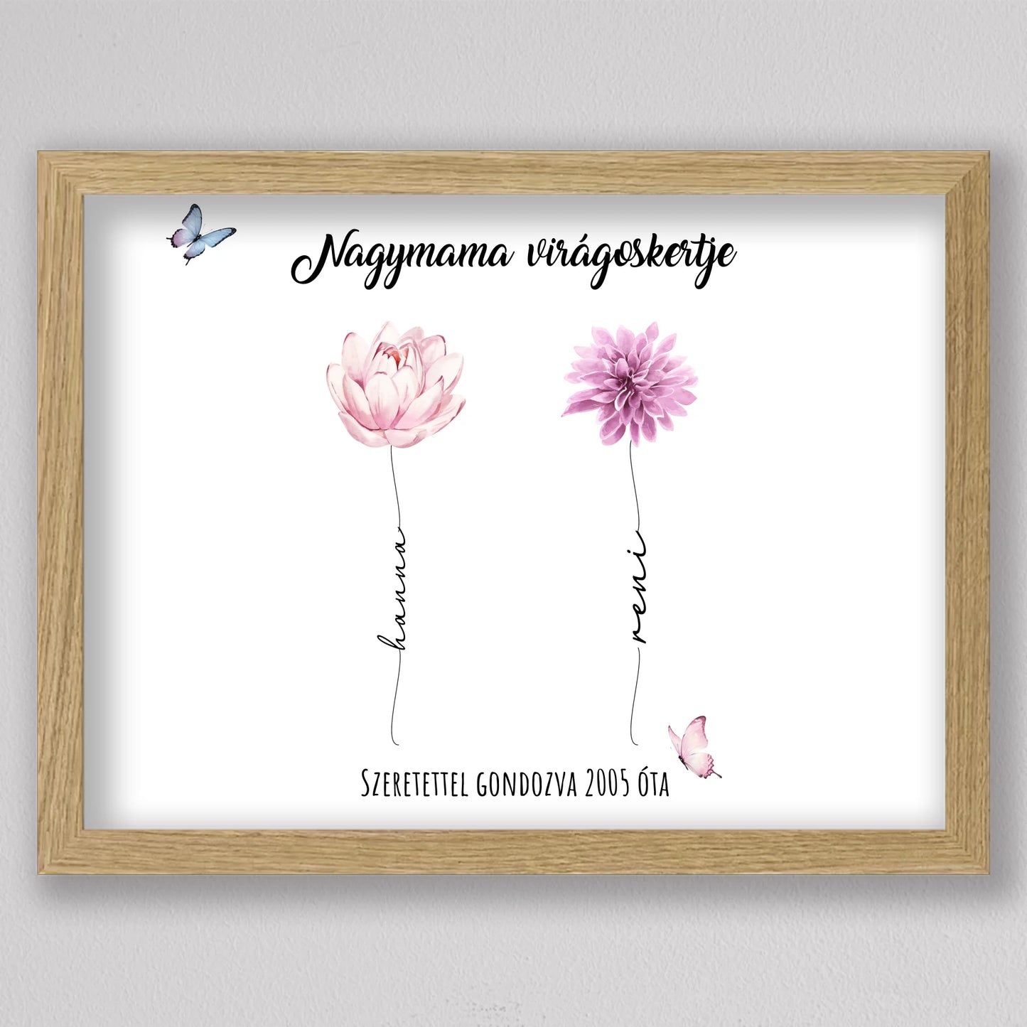 Nagymama virágoskertje emlékillusztráció