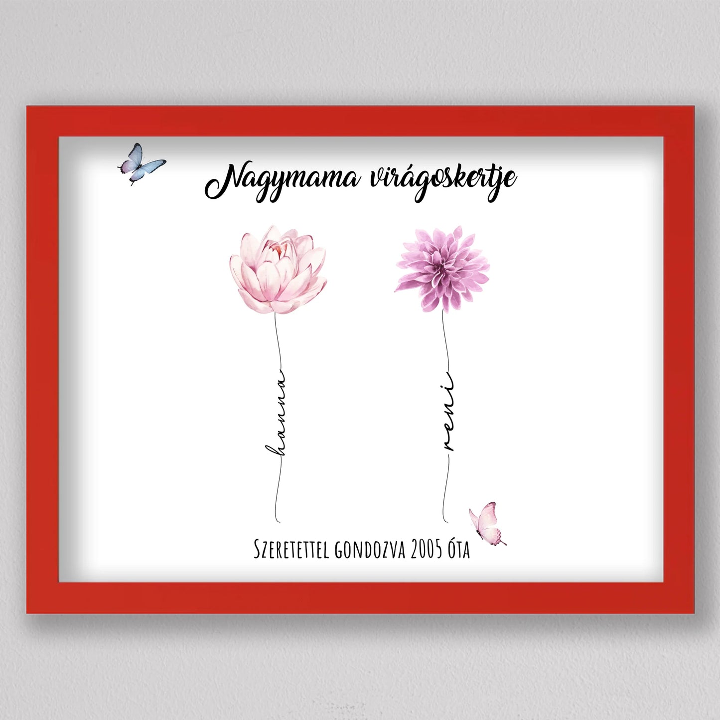 Nagymama virágoskertje emlékillusztráció