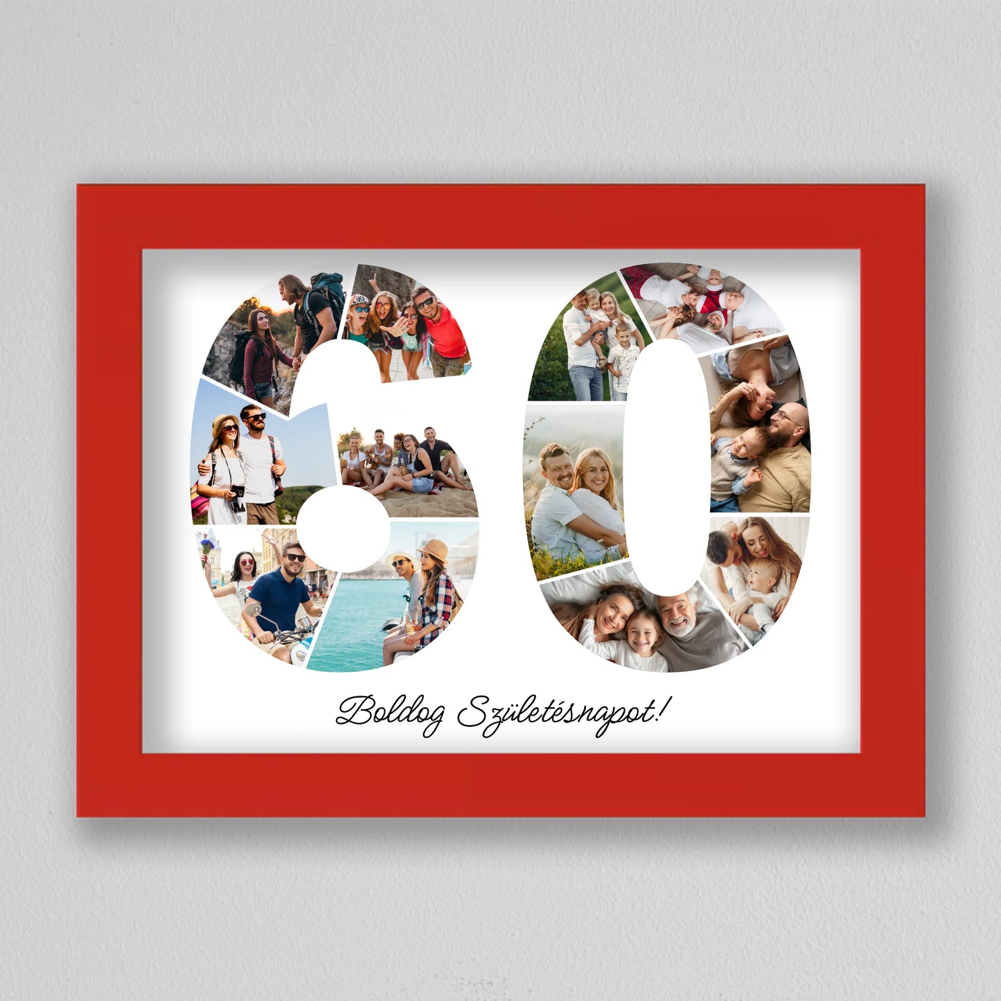 Egyedi számos fotó kollázs 60. születésnapra, évfordulóra
