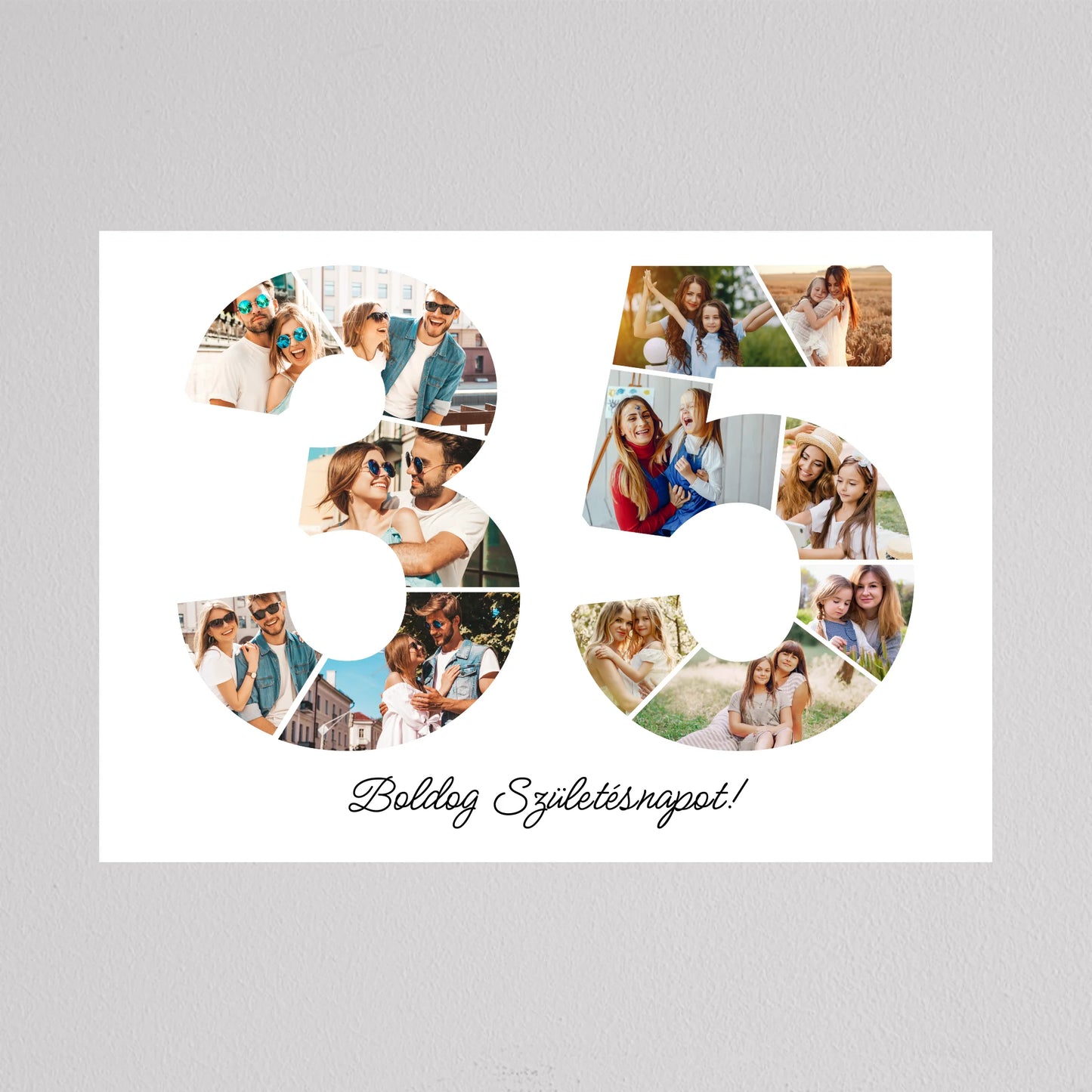 Egyedi számos fotó kollázs 35. születésnapra, évfordulóra