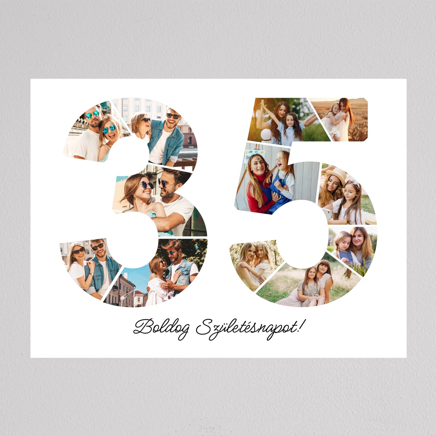 Egyedi számos fotó kollázs 35. születésnapra, évfordulóra