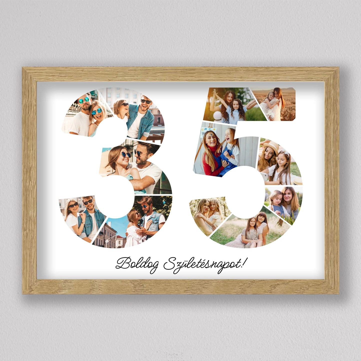 Egyedi számos fotó kollázs 35. születésnapra, évfordulóra