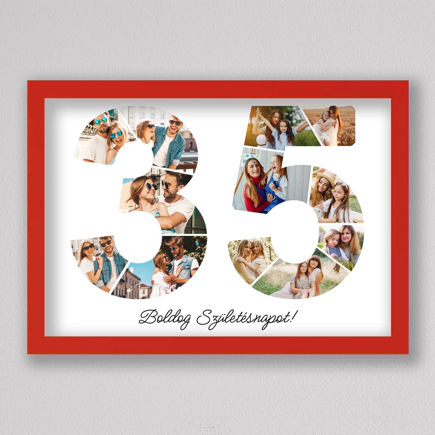 Egyedi számos fotó kollázs 35. születésnapra, évfordulóra
