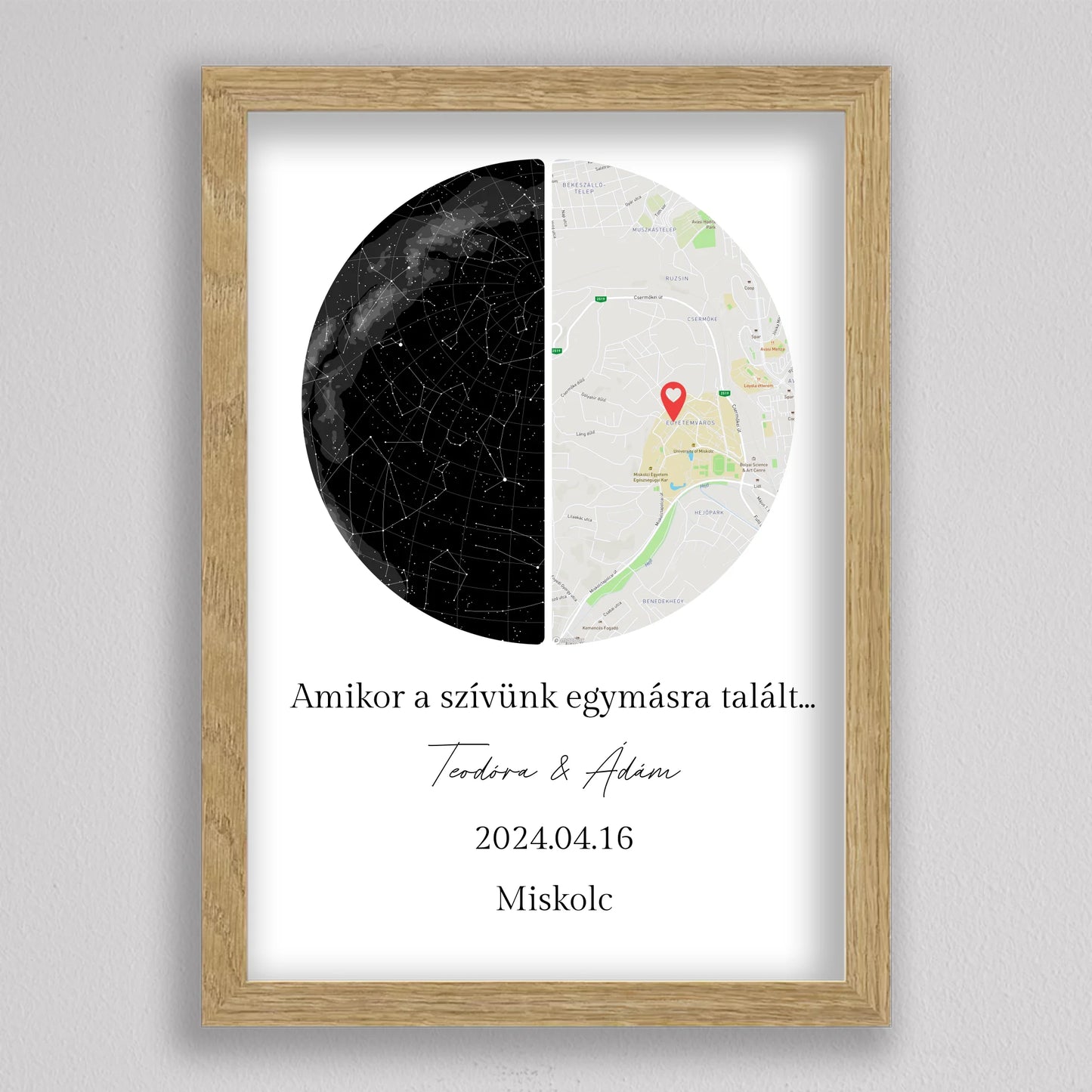 Egység két félből csillagtérkép és térkép kollázs - többszínű