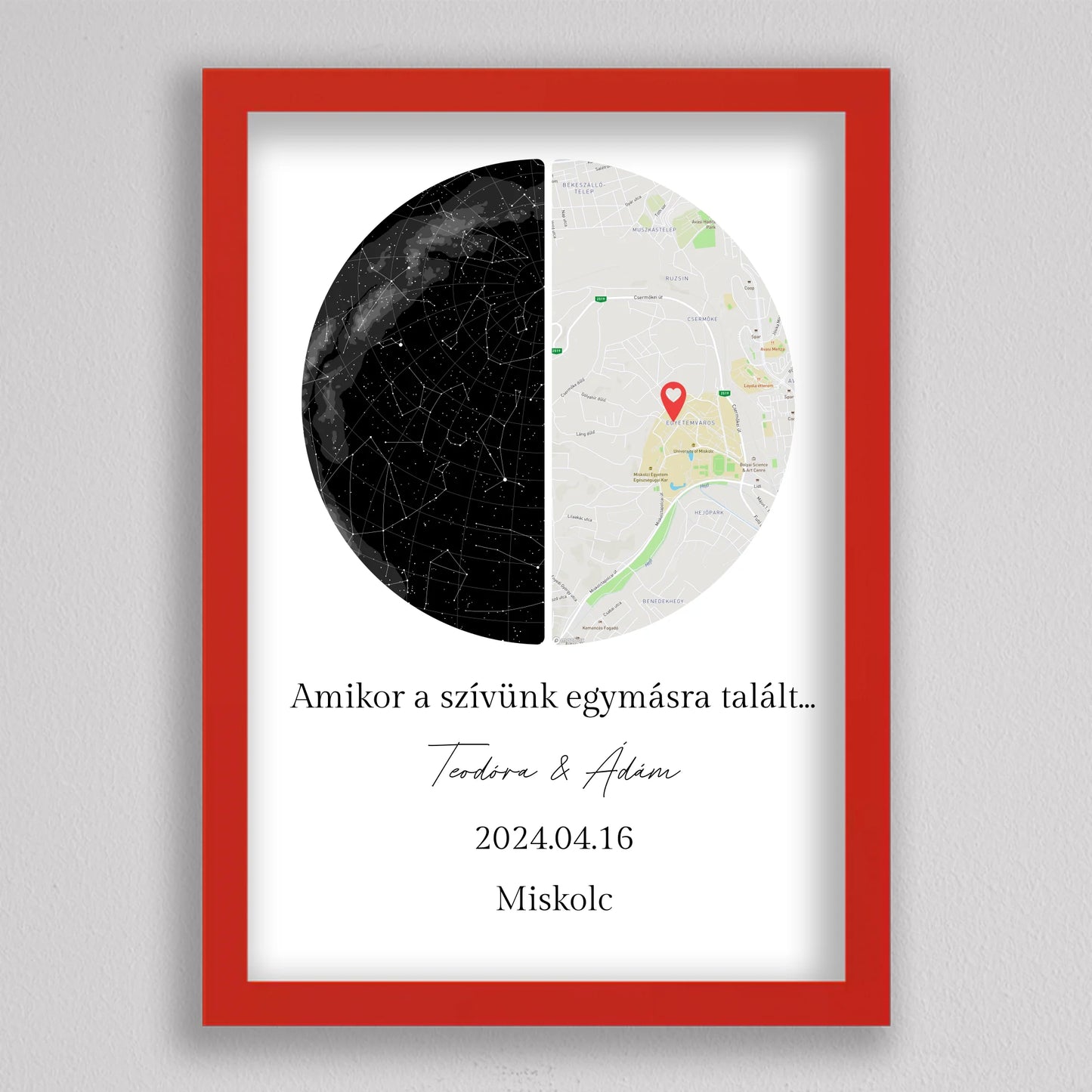 Egység két félből csillagtérkép és térkép kollázs - többszínű