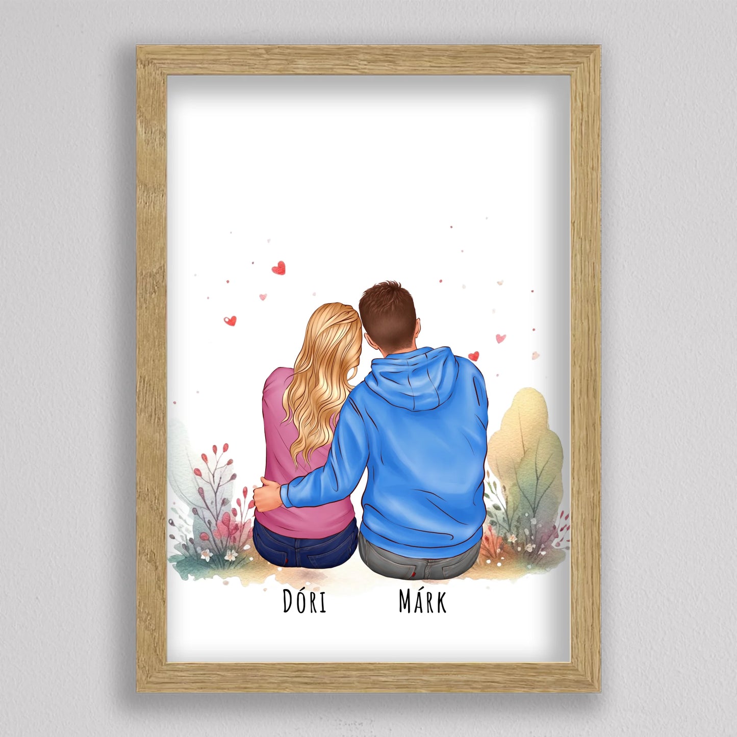 Szerelmes pár egyedi illusztráció