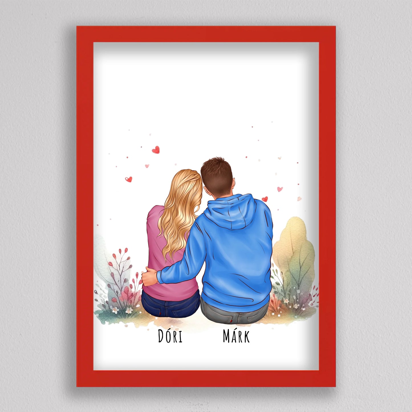 Szerelmes pár egyedi illusztráció