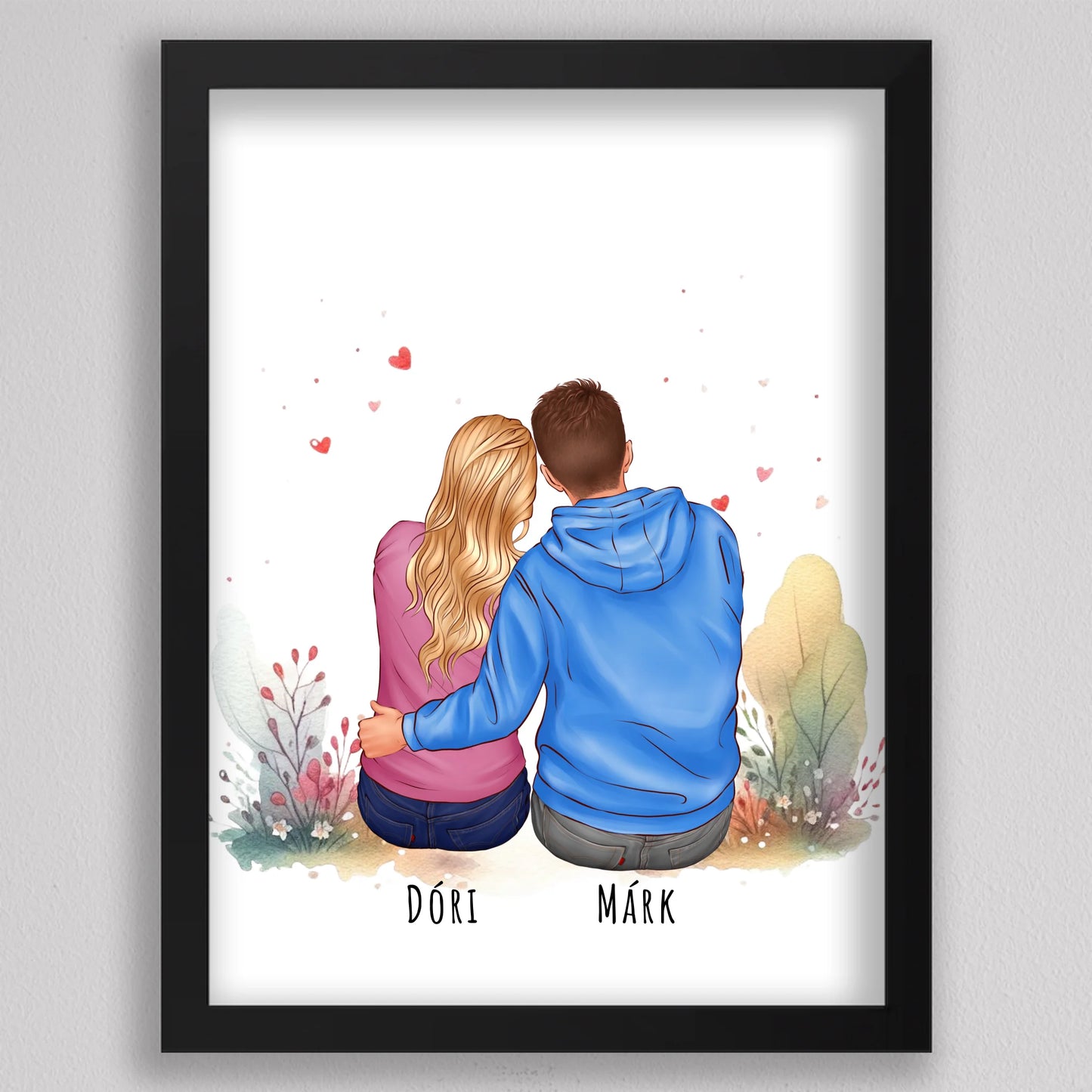 Szerelmes pár egyedi illusztráció