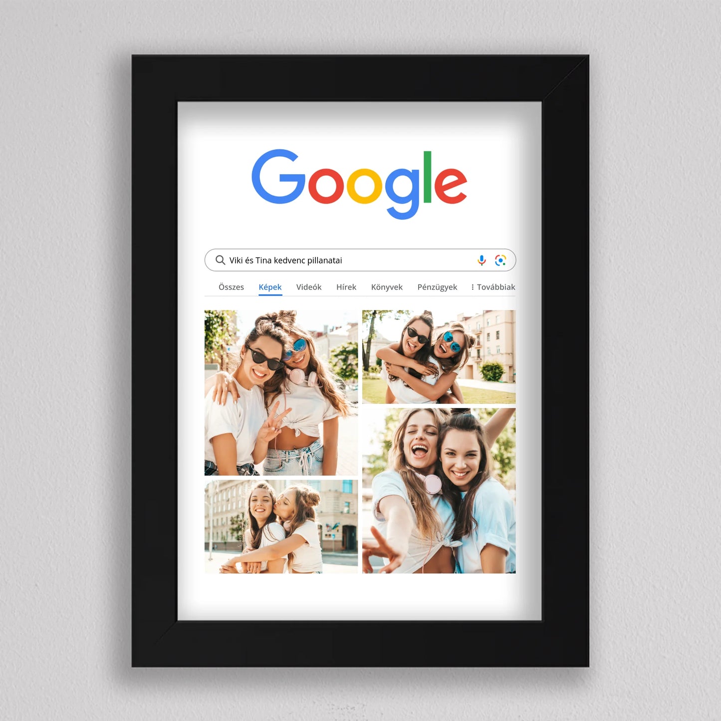 Google kereső stílusú fotó kollázs - világos