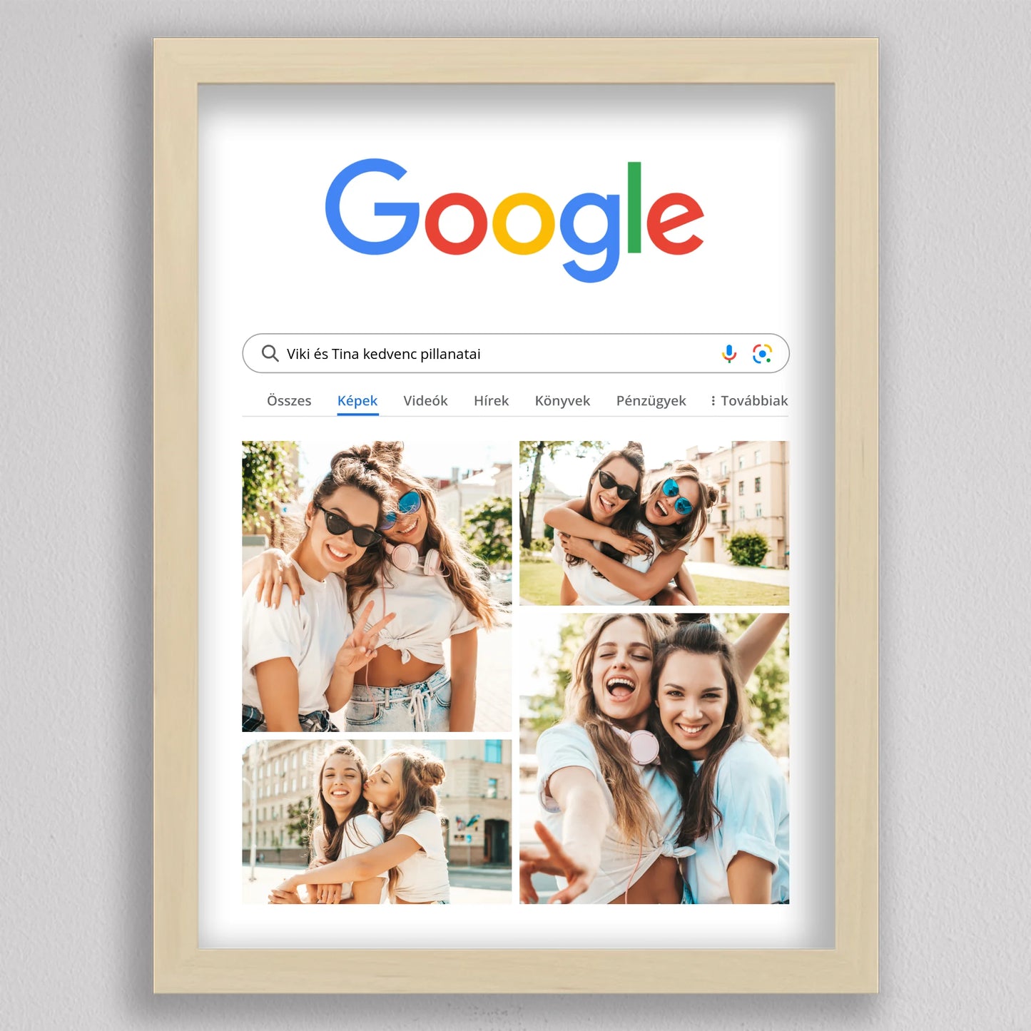Google kereső stílusú fotó kollázs - világos