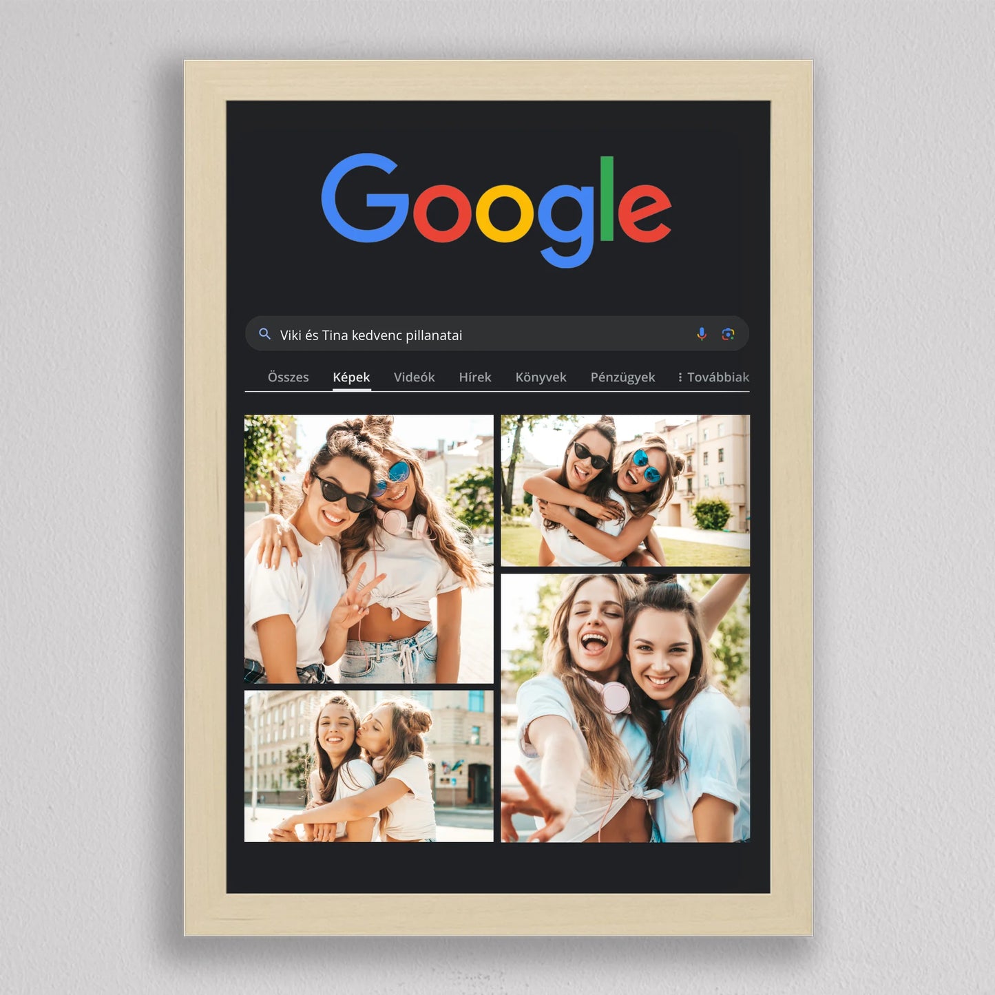Google kereső stílusú fotó kollázs - sötét