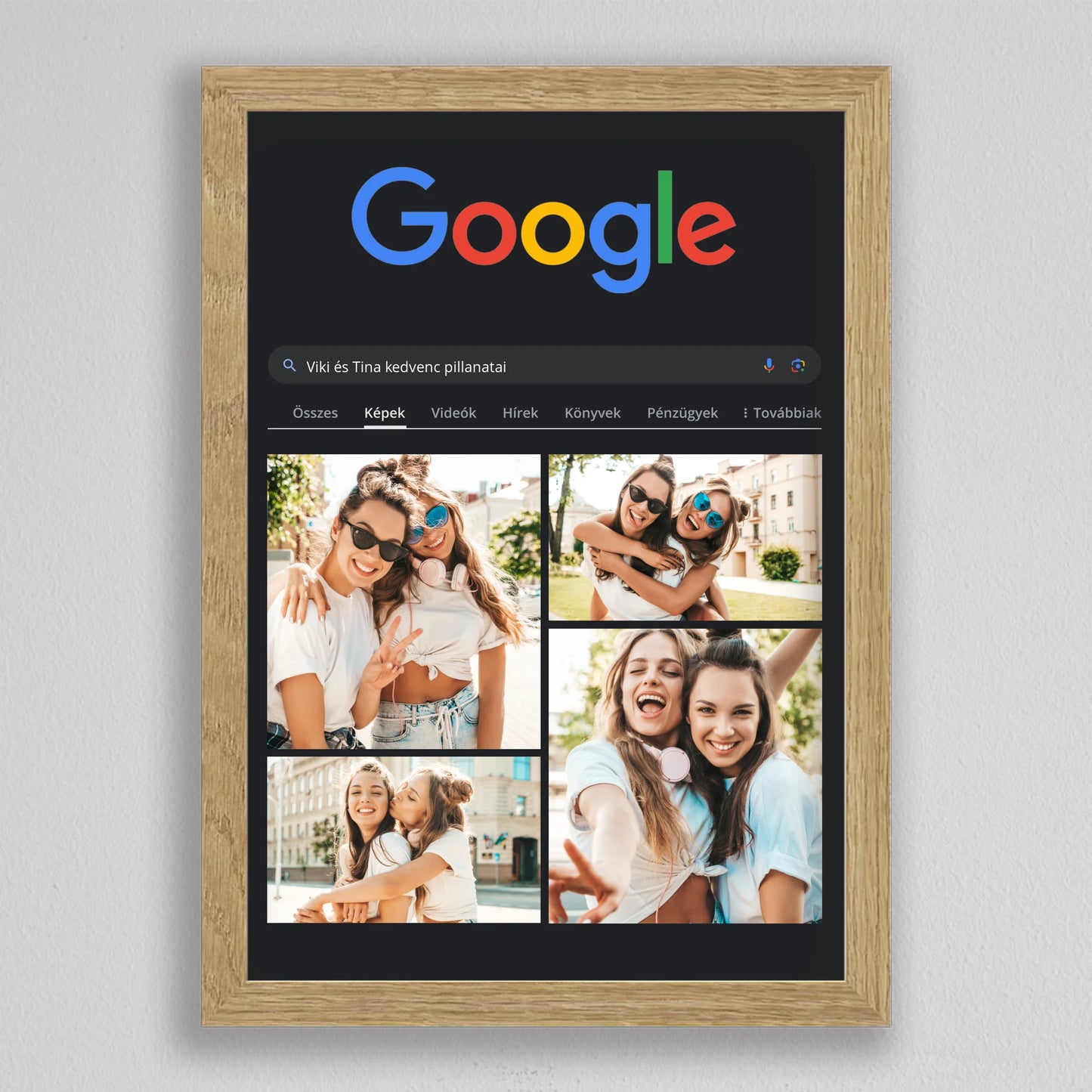Google kereső stílusú fotó kollázs - sötét