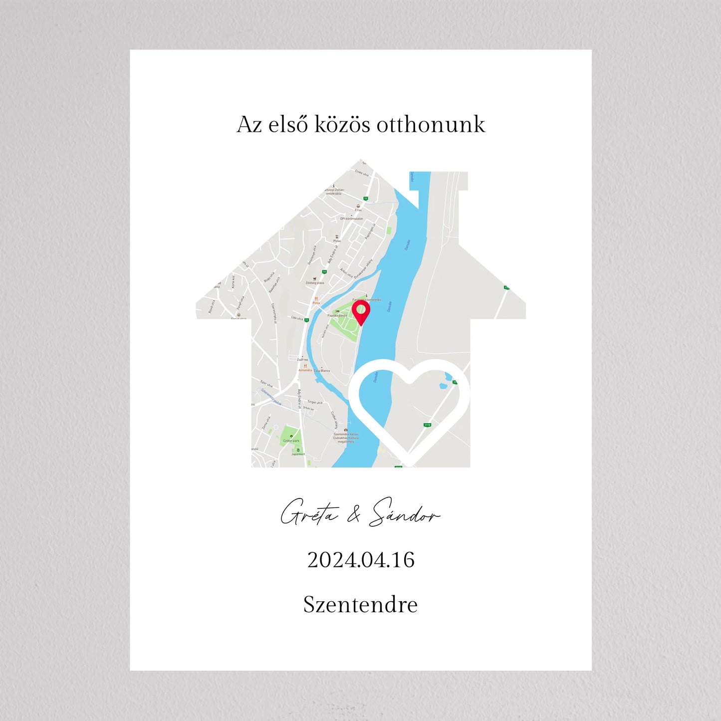 Első közös otthonunk térkép kollázs