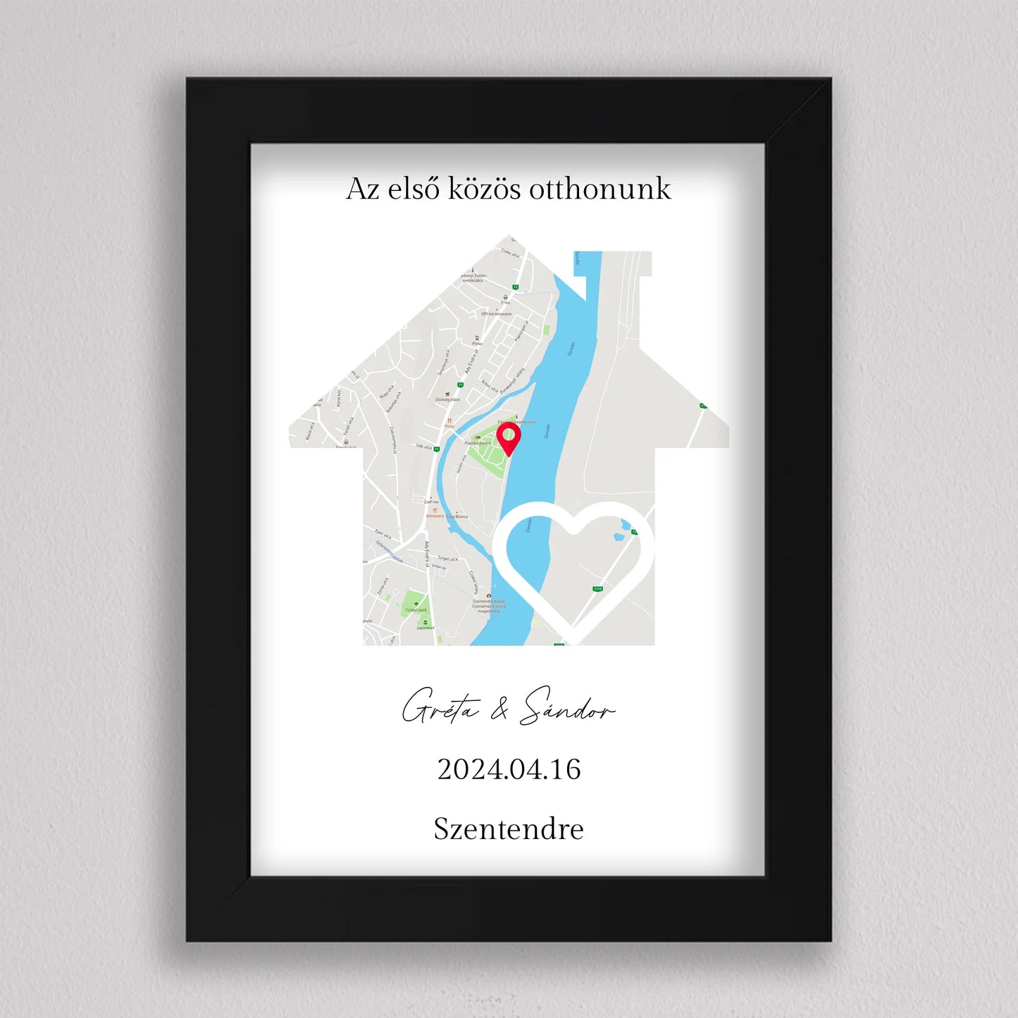 Első közös otthonunk térkép kollázs