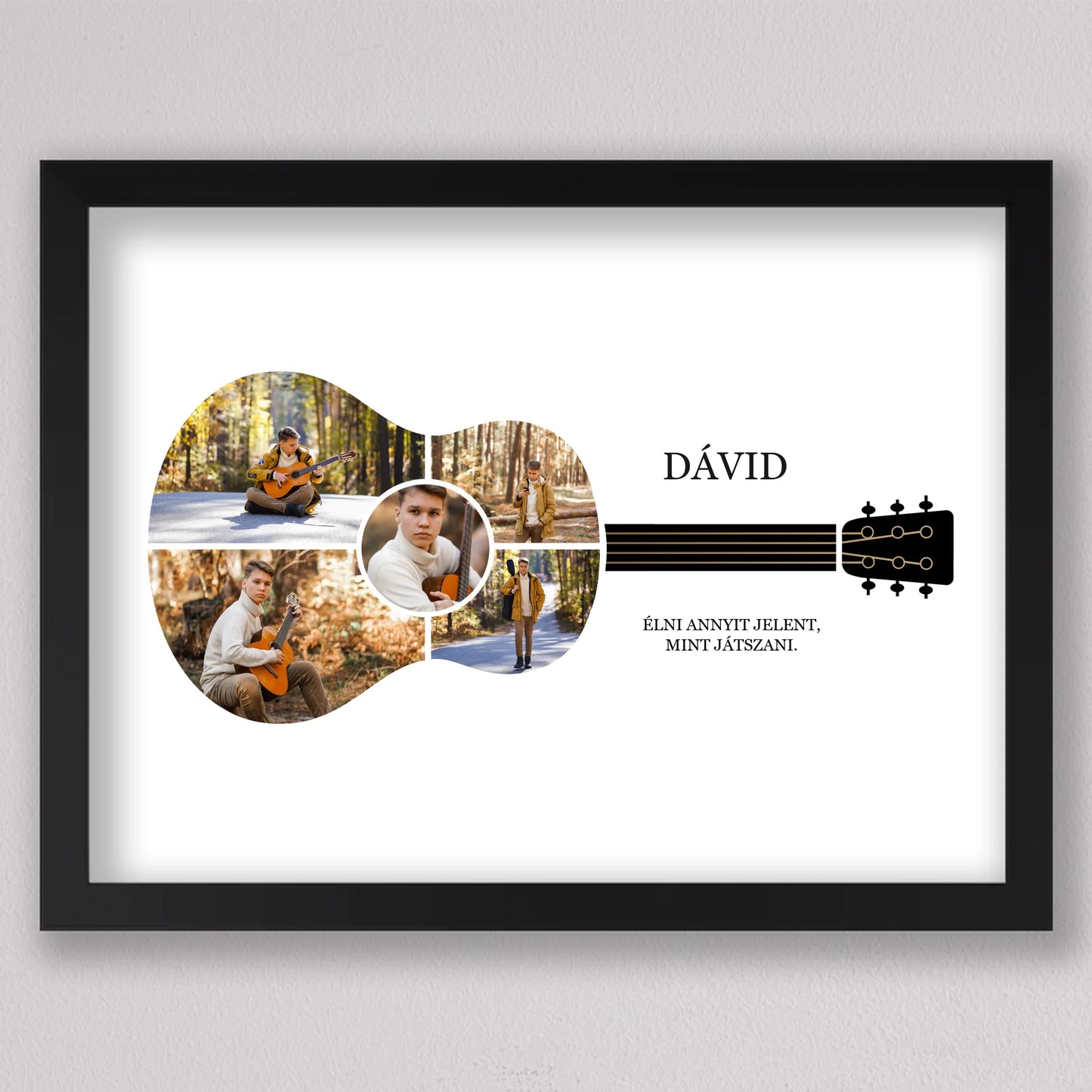 Gitár alakú fotó kollázs