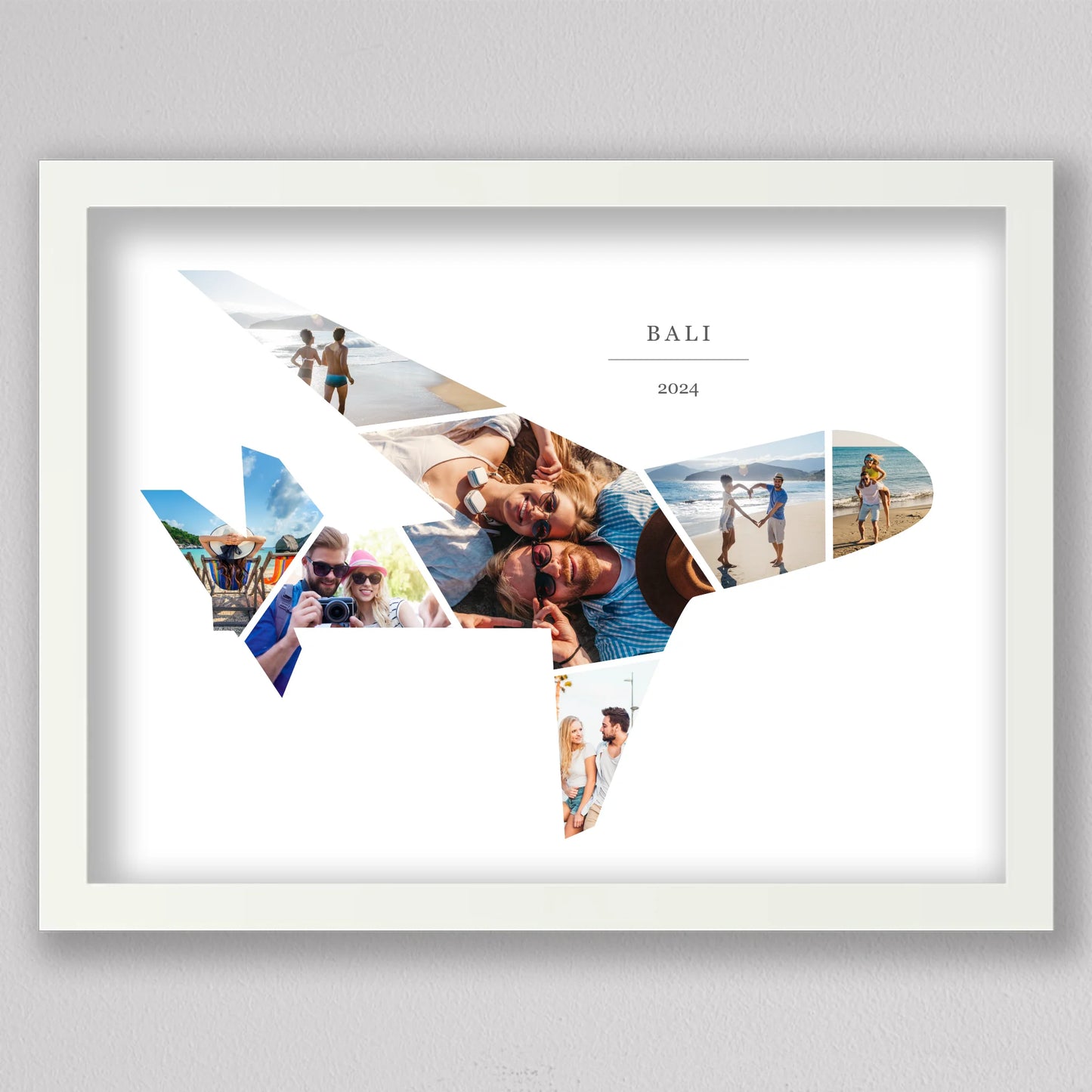 Nyári emlékek repülőgép alakú fotó kollázs