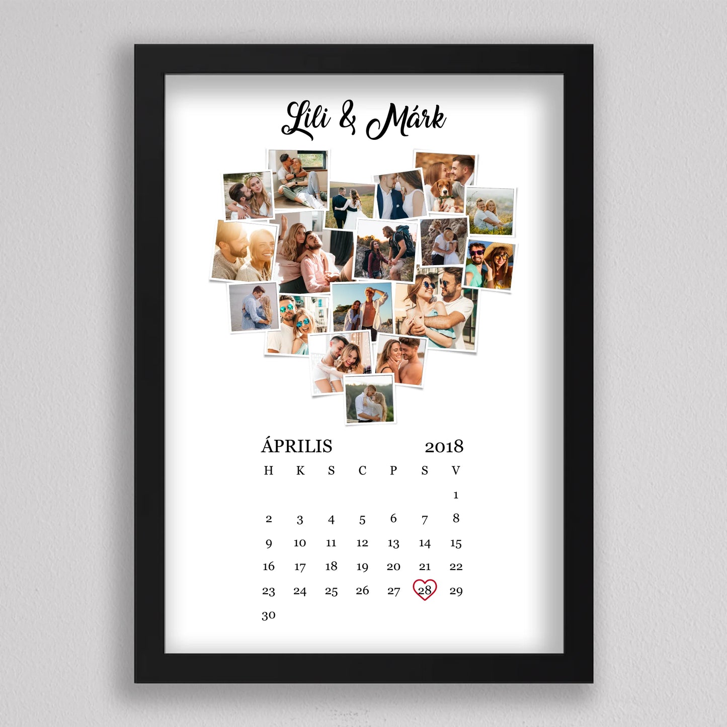 Szerelmes emlékek naptárral – Polaroid stílusban