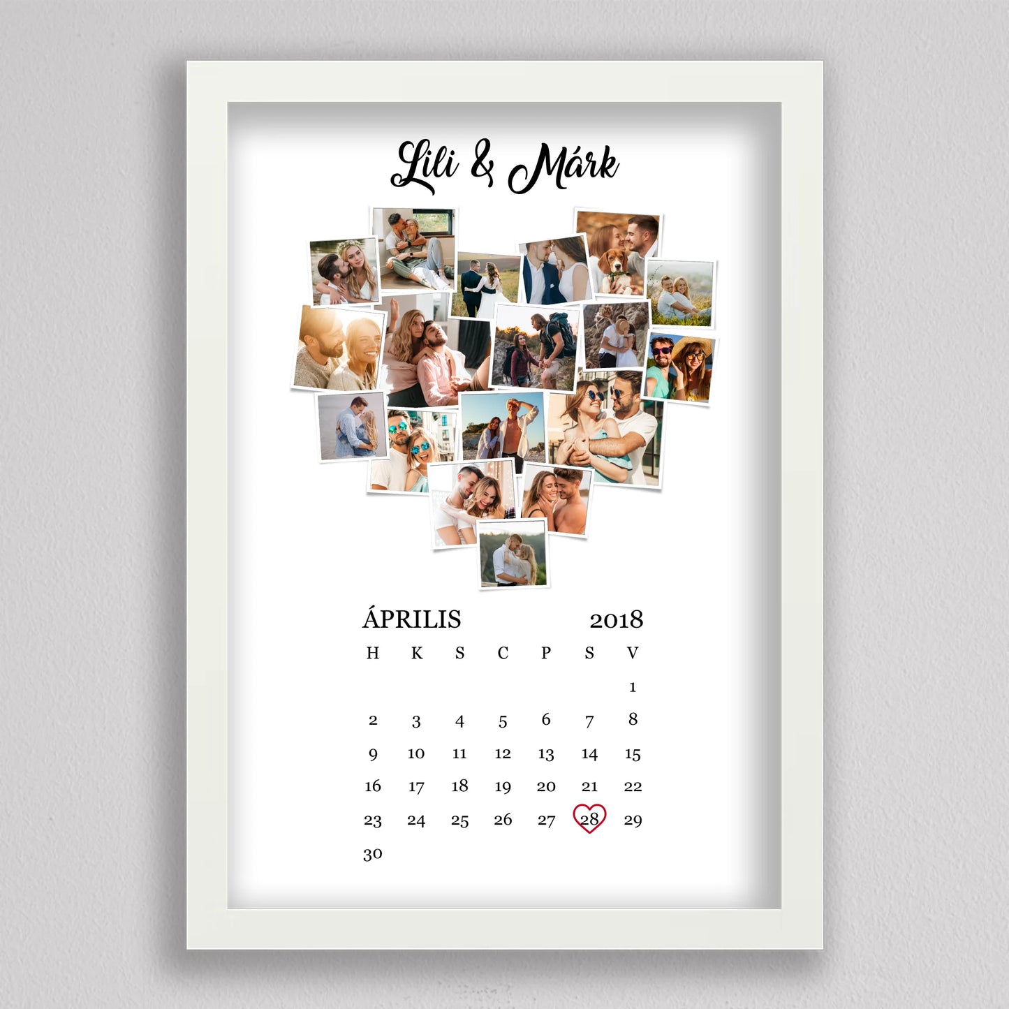 Szerelmes emlékek naptárral – Polaroid stílusban