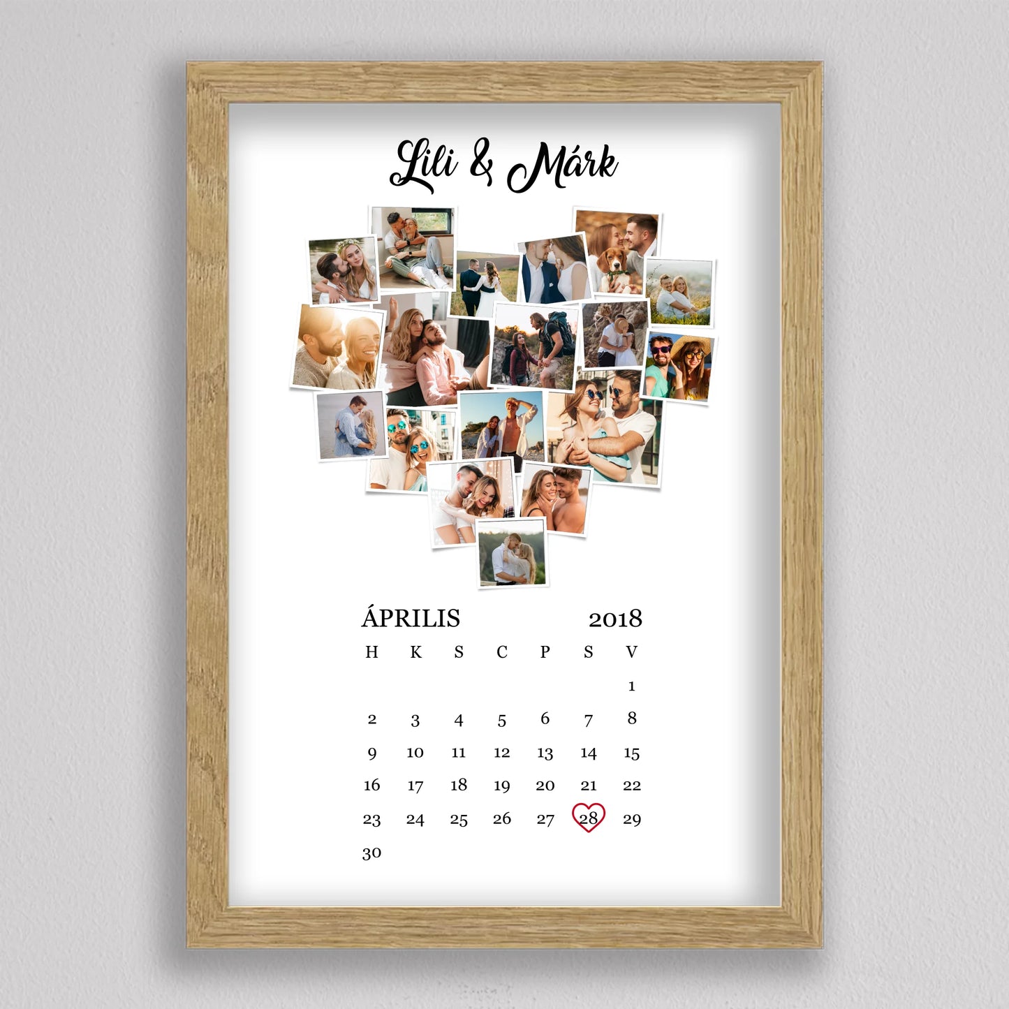 Szerelmes emlékek naptárral – Polaroid stílusban