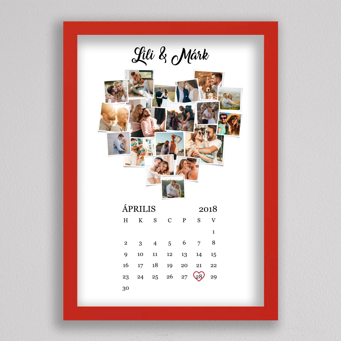 Szerelmes emlékek naptárral – Polaroid stílusban