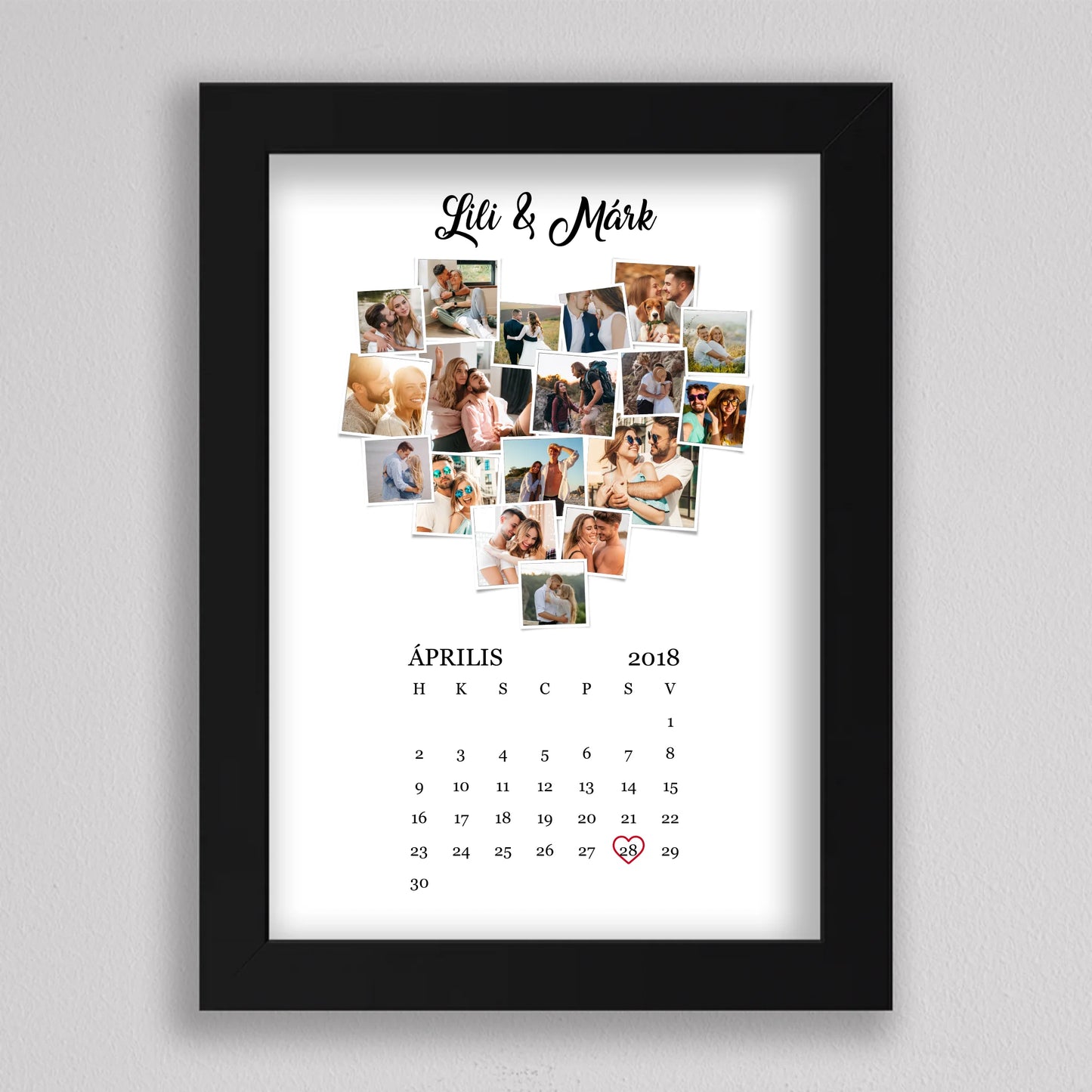 Szerelmes emlékek naptárral – Polaroid stílusban