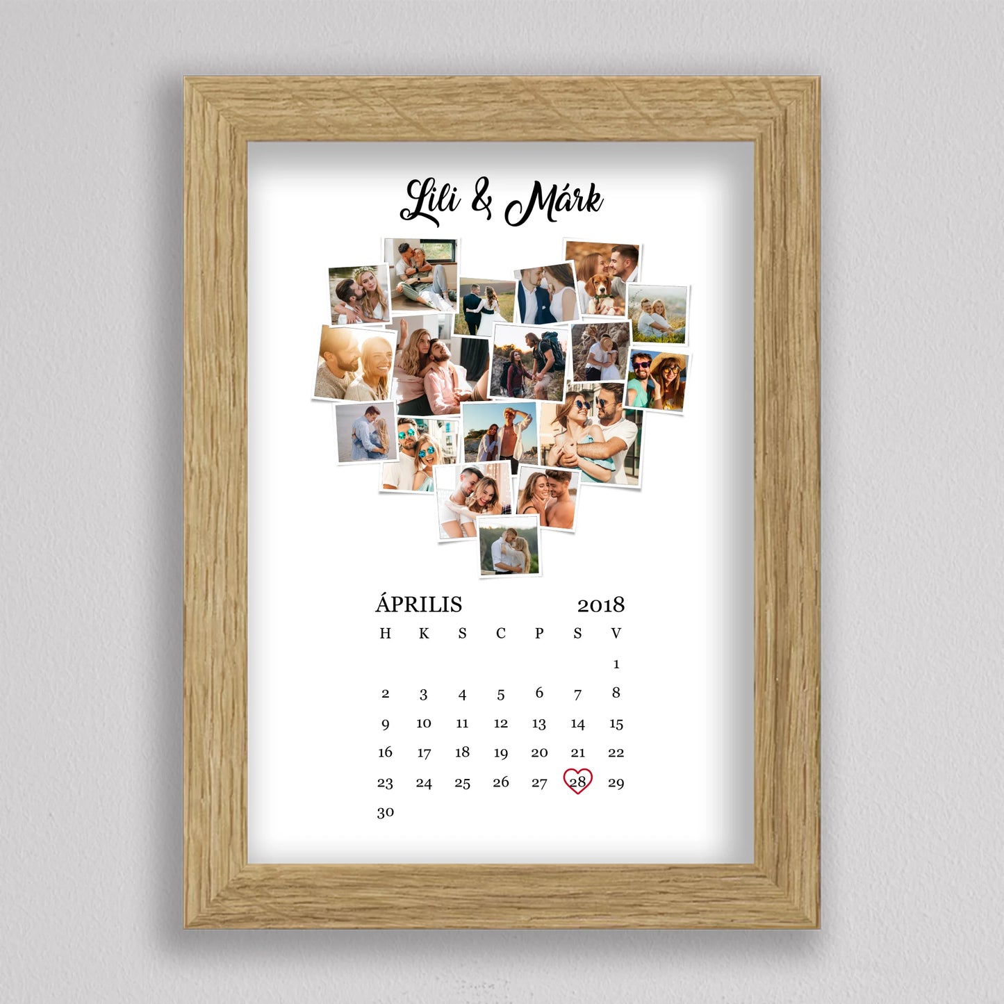 Szerelmes emlékek naptárral – Polaroid stílusban