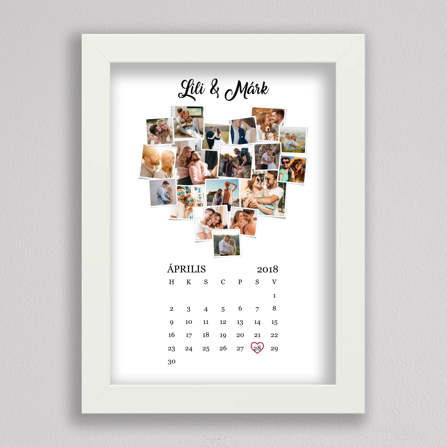 Szerelmes emlékek naptárral – Polaroid stílusban