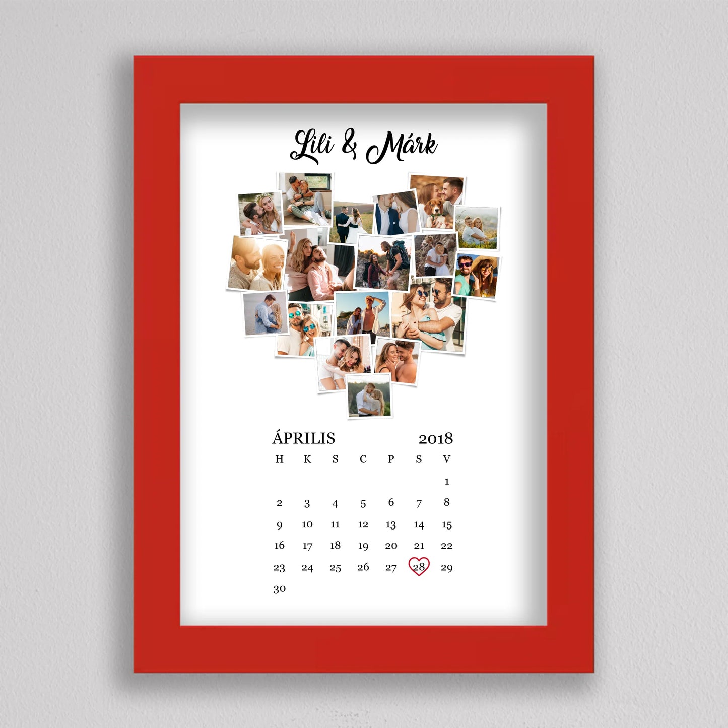 Szerelmes emlékek naptárral – Polaroid stílusban