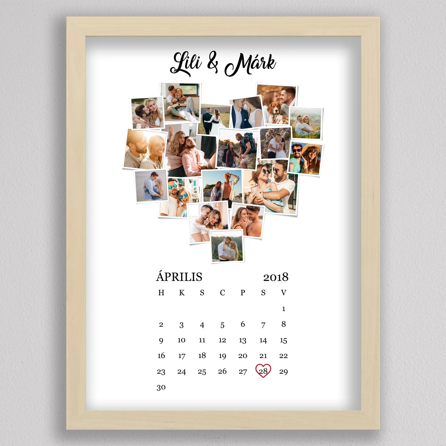 Szerelmes emlékek naptárral – Polaroid stílusban