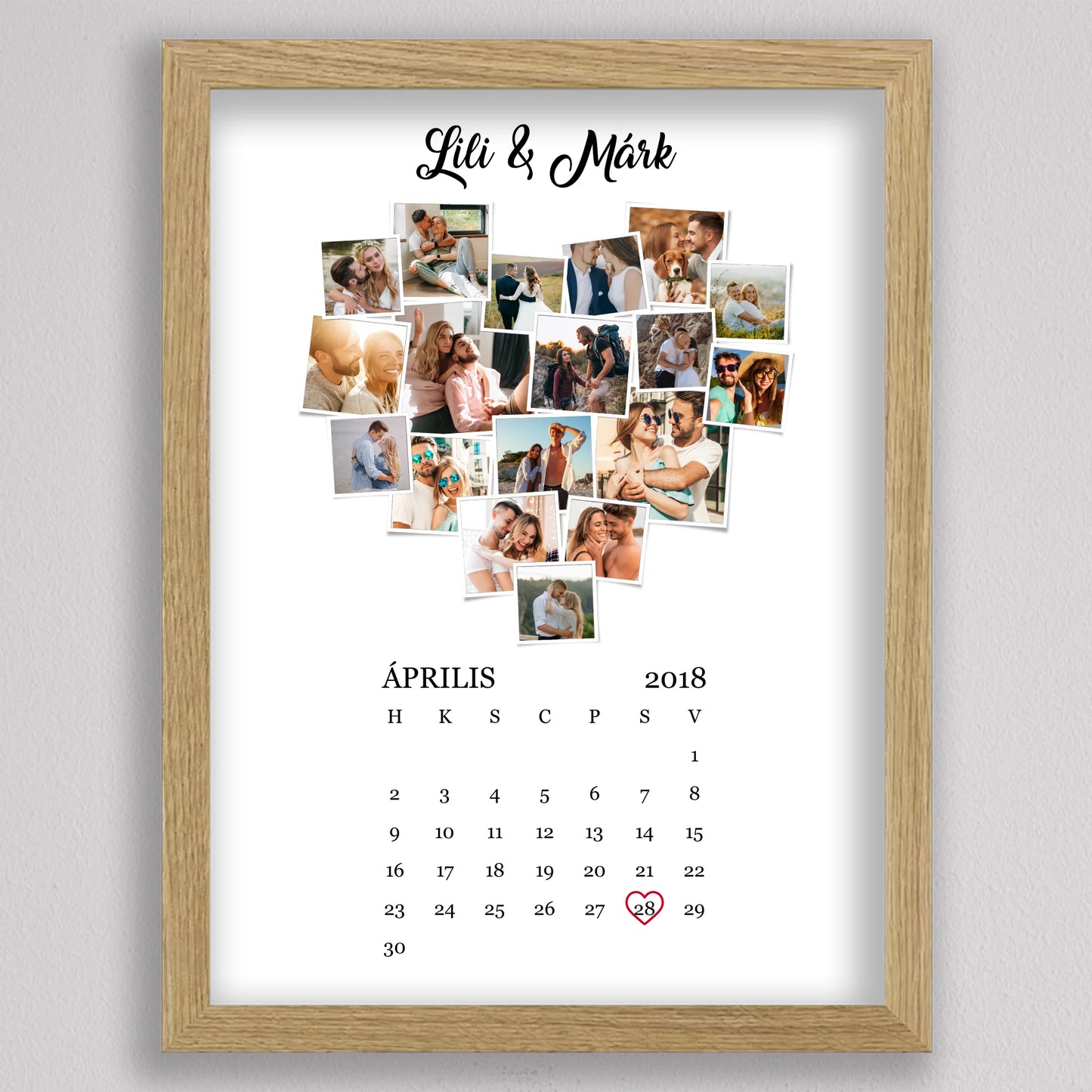 Szerelmes emlékek naptárral – Polaroid stílusban