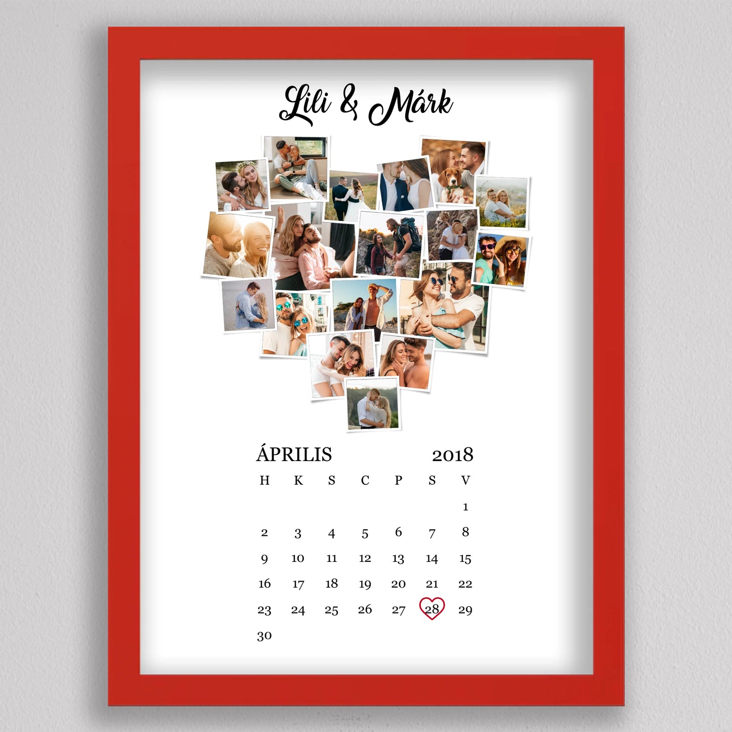 Szerelmes emlékek naptárral – Polaroid stílusban