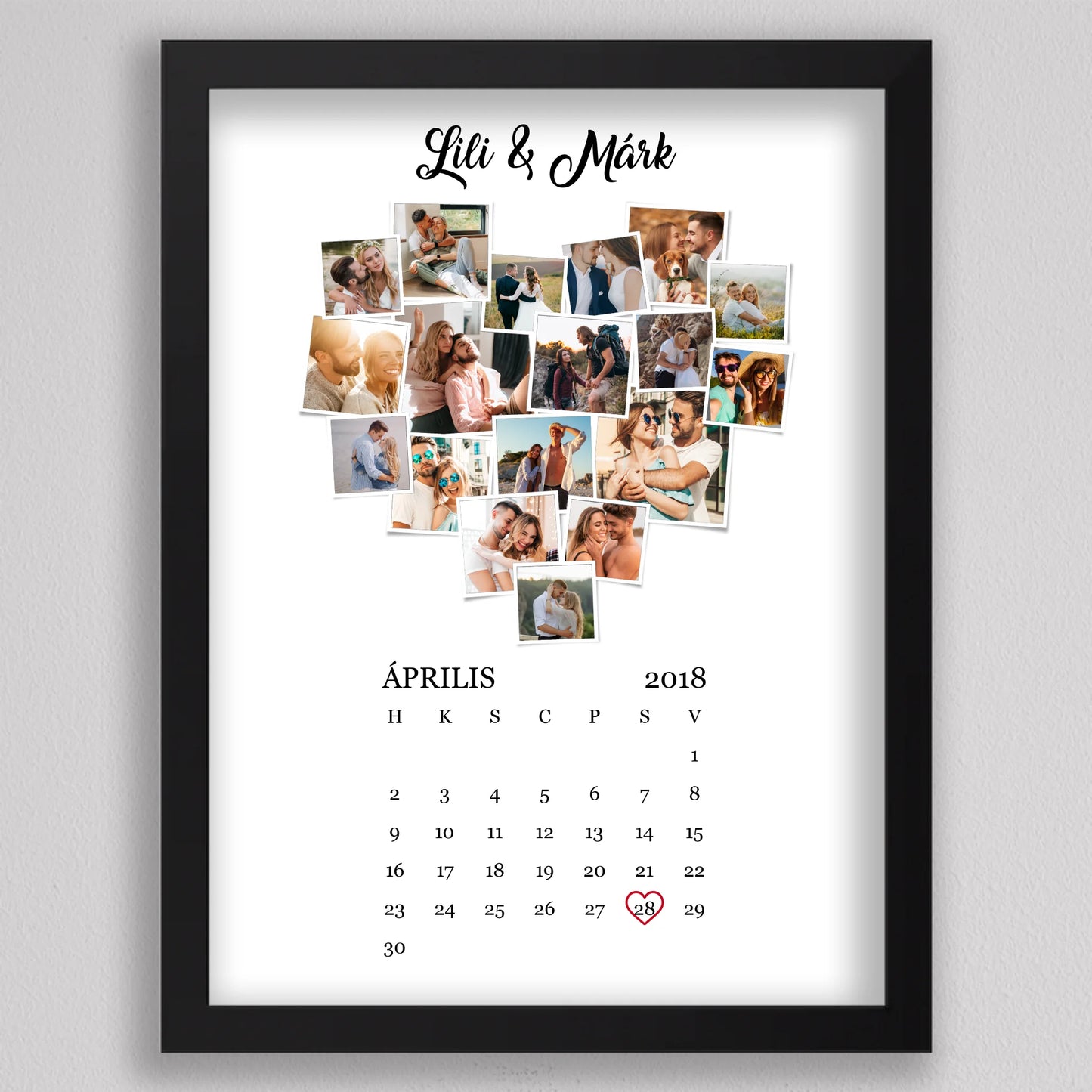 Szerelmes emlékek naptárral – Polaroid stílusban