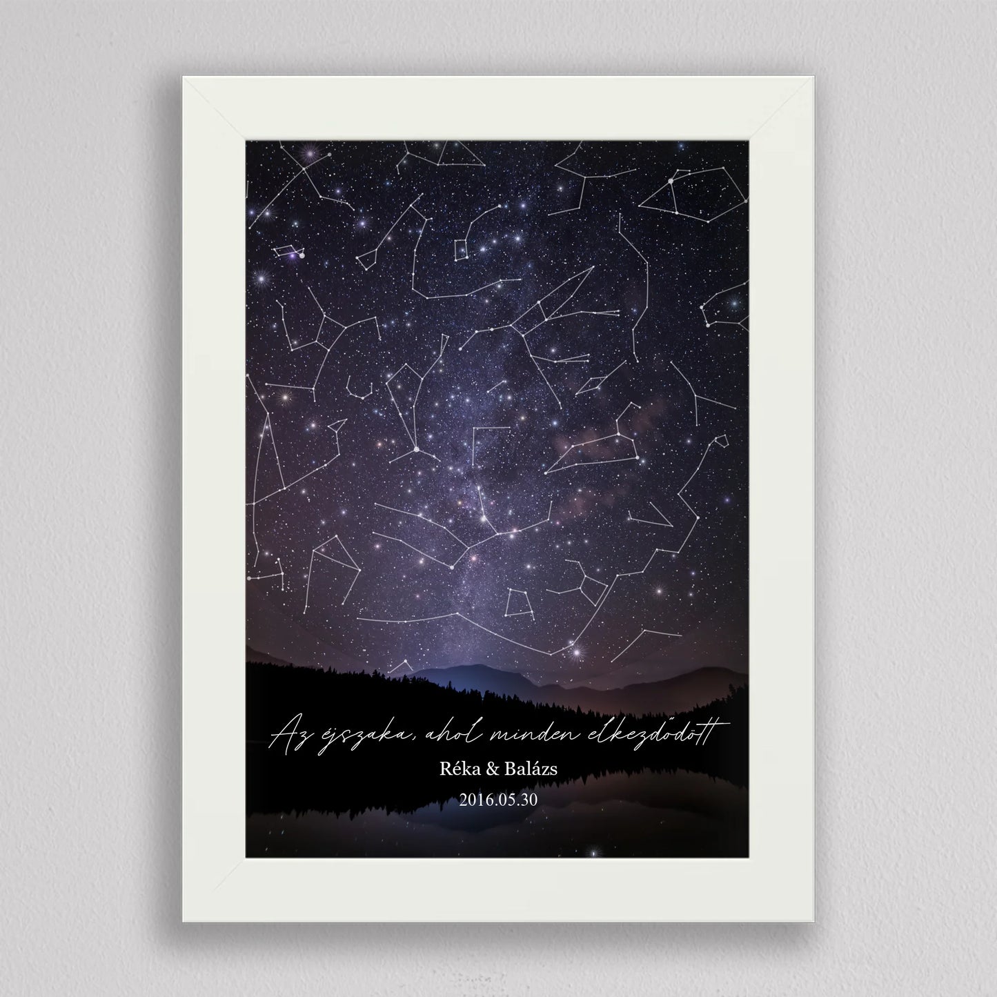 Csillagtérkép tájképes égbolton